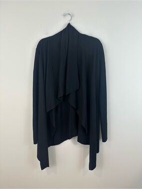 Helmut Lang Black Draped Women's Cardigan Sweater Wrap Style Size Large